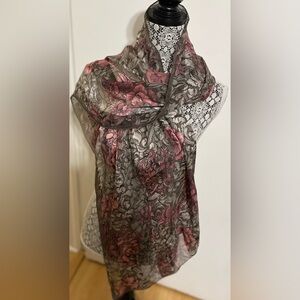U.S. Polo Assn. Floral Scarf - Pink and Grey